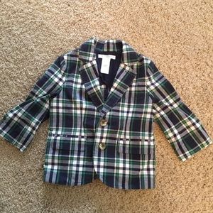 Janie & Jack Blue/Green Plaid Blazer/Jacket
